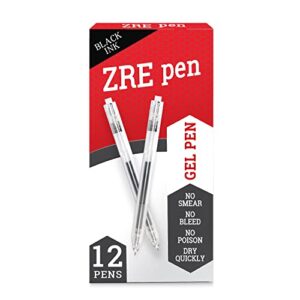 ZRE 12 Pcs Black Gel Pens
